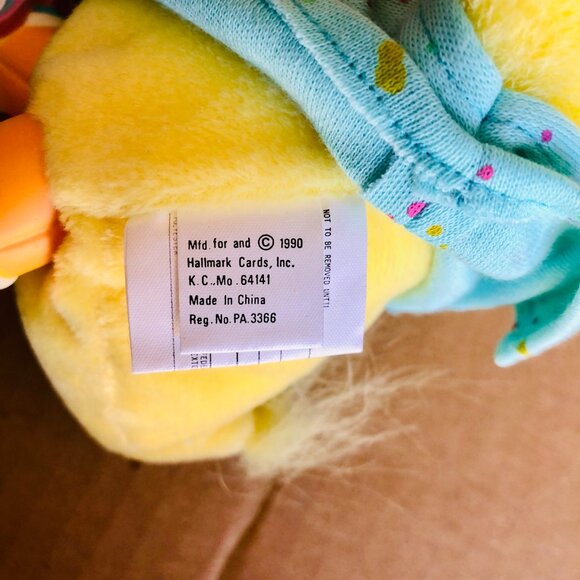 1990 Vtg Hallmark Crayola Duck Plush Toy Yellow Easter Chick Stuffed Animal - Picture 4 of 4